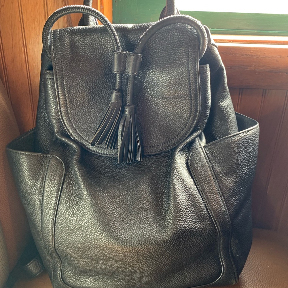 Tory Burch Black Leather Backpack